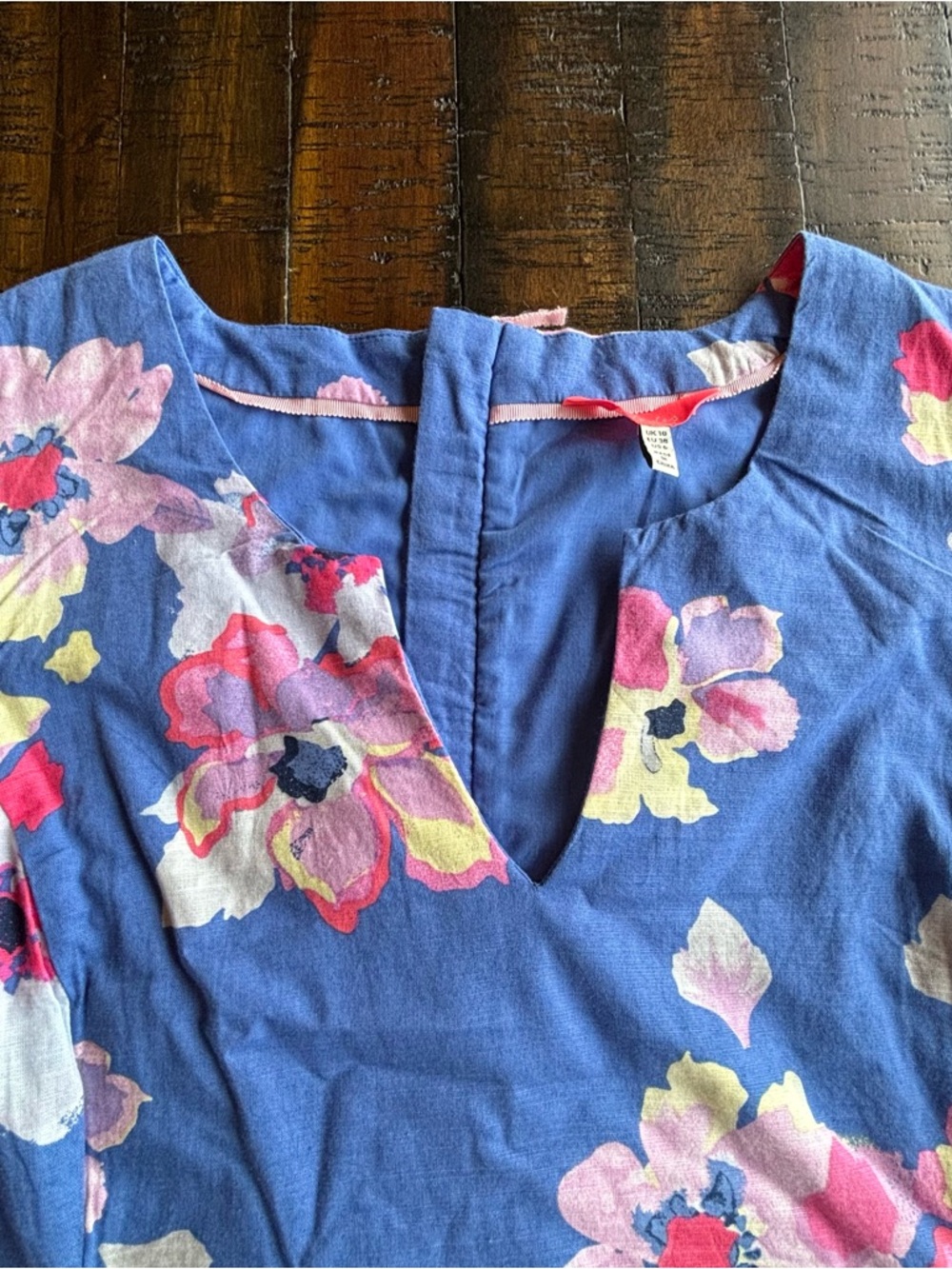 Joules Blue Floral Sleeveless Sheath Dress - Picture 5 of 5